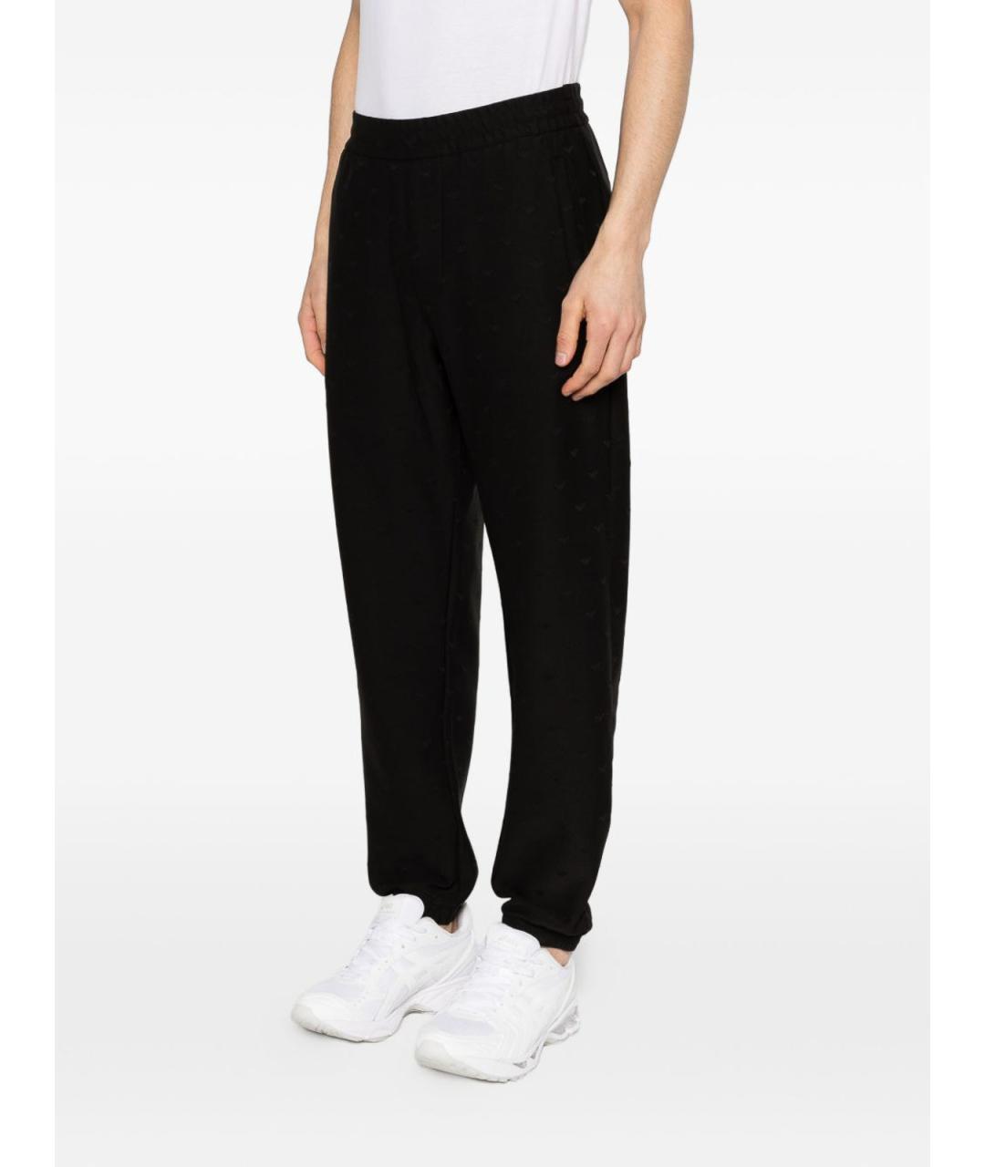 EMPORIO ARMANI Черные хлопковые повседневные брюки, фото 5