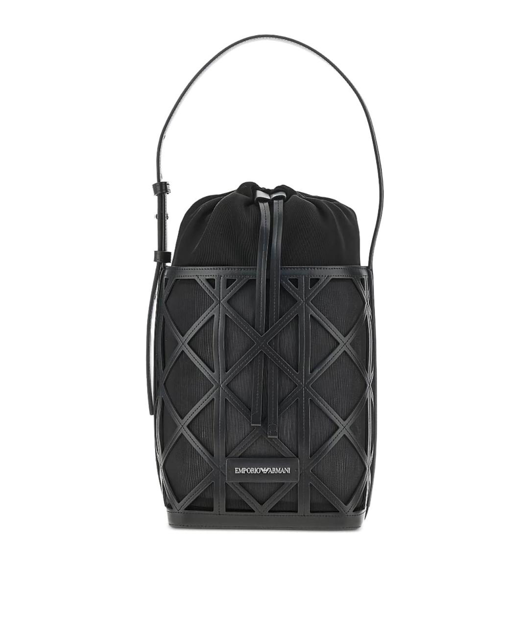 EMPORIO ARMANI Черная сумка через плечо из искусственной кожи, фото 1