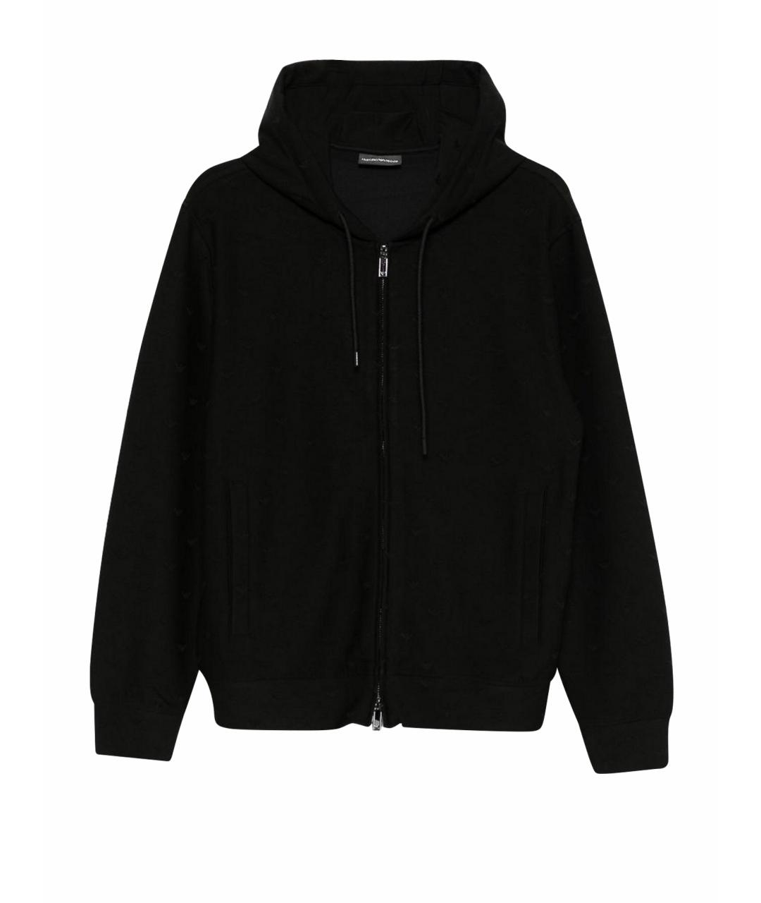 EMPORIO ARMANI Черный хлопковый джемпер / свитер, фото 1