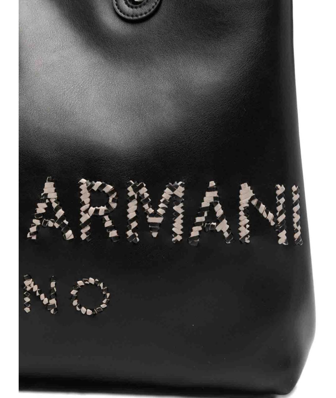 EMPORIO ARMANI Черная синтетическая сумка тоут, фото 2