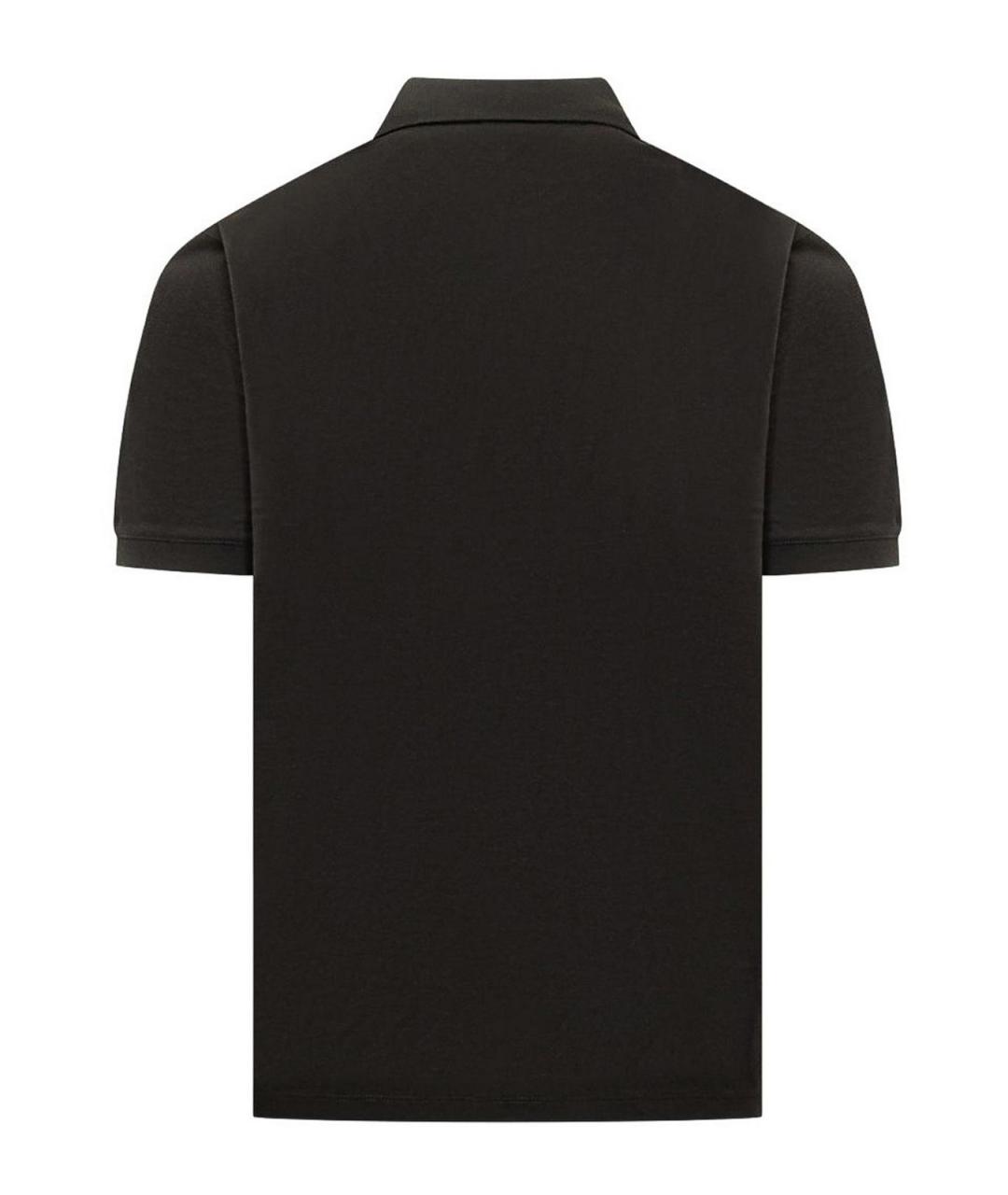 EMPORIO ARMANI Черное хлопковое поло с коротким рукавом, фото 2