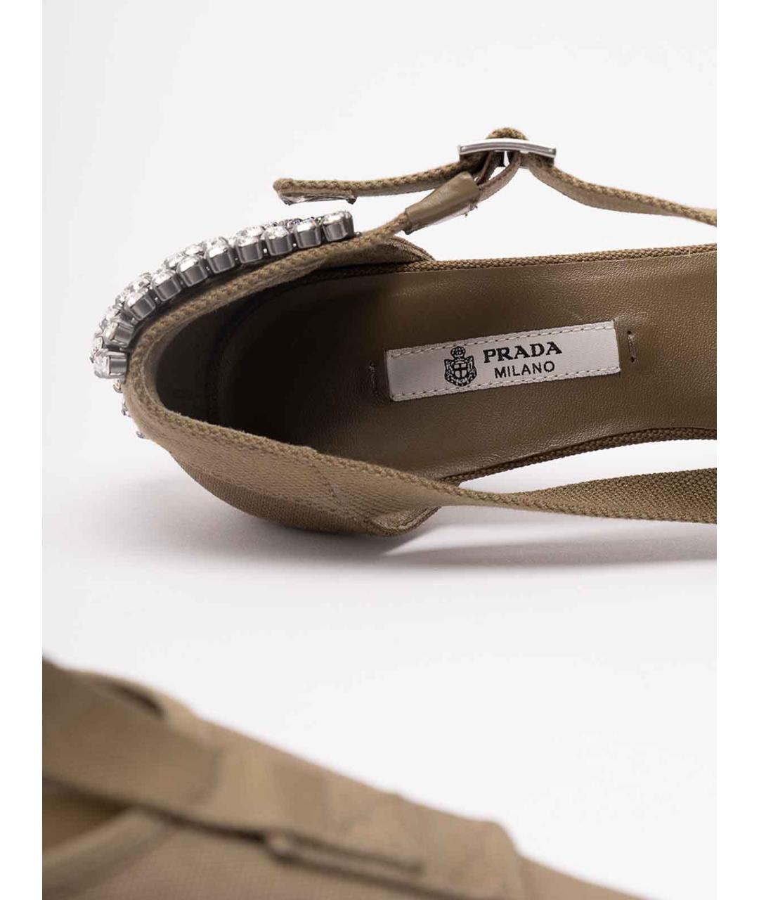 PRADA Зеленые текстильные туфли, фото 6