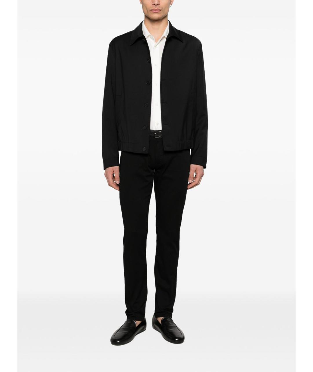 EMPORIO ARMANI Черные хлопковые прямые джинсы, фото 4