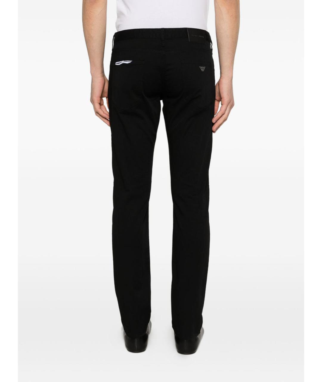 EMPORIO ARMANI Черные хлопковые прямые джинсы, фото 2