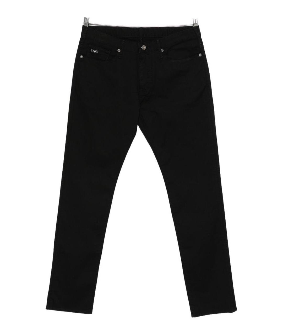 EMPORIO ARMANI Черные хлопковые прямые джинсы, фото 6