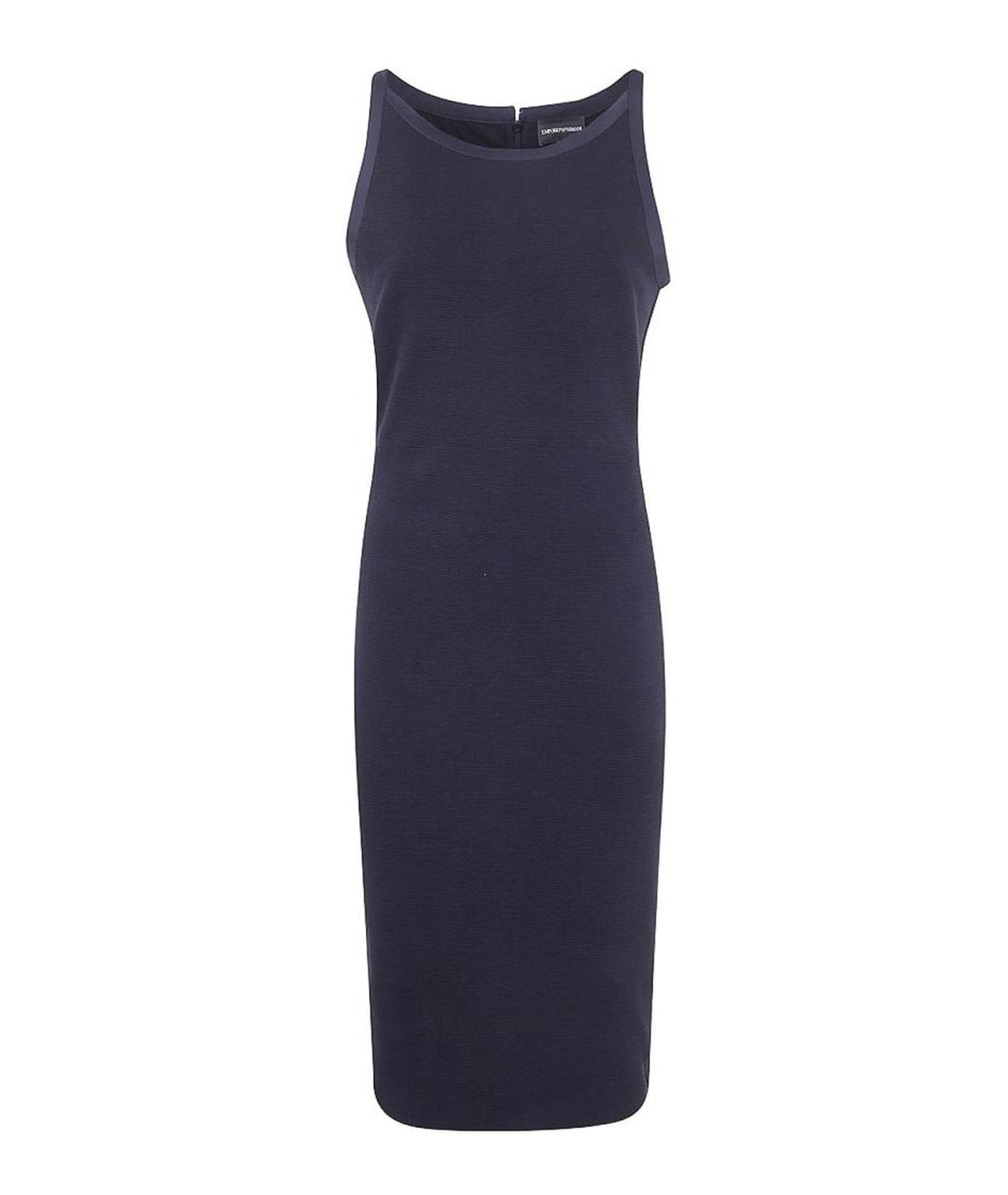 EMPORIO ARMANI Черное хлопковое повседневное платье, фото 1