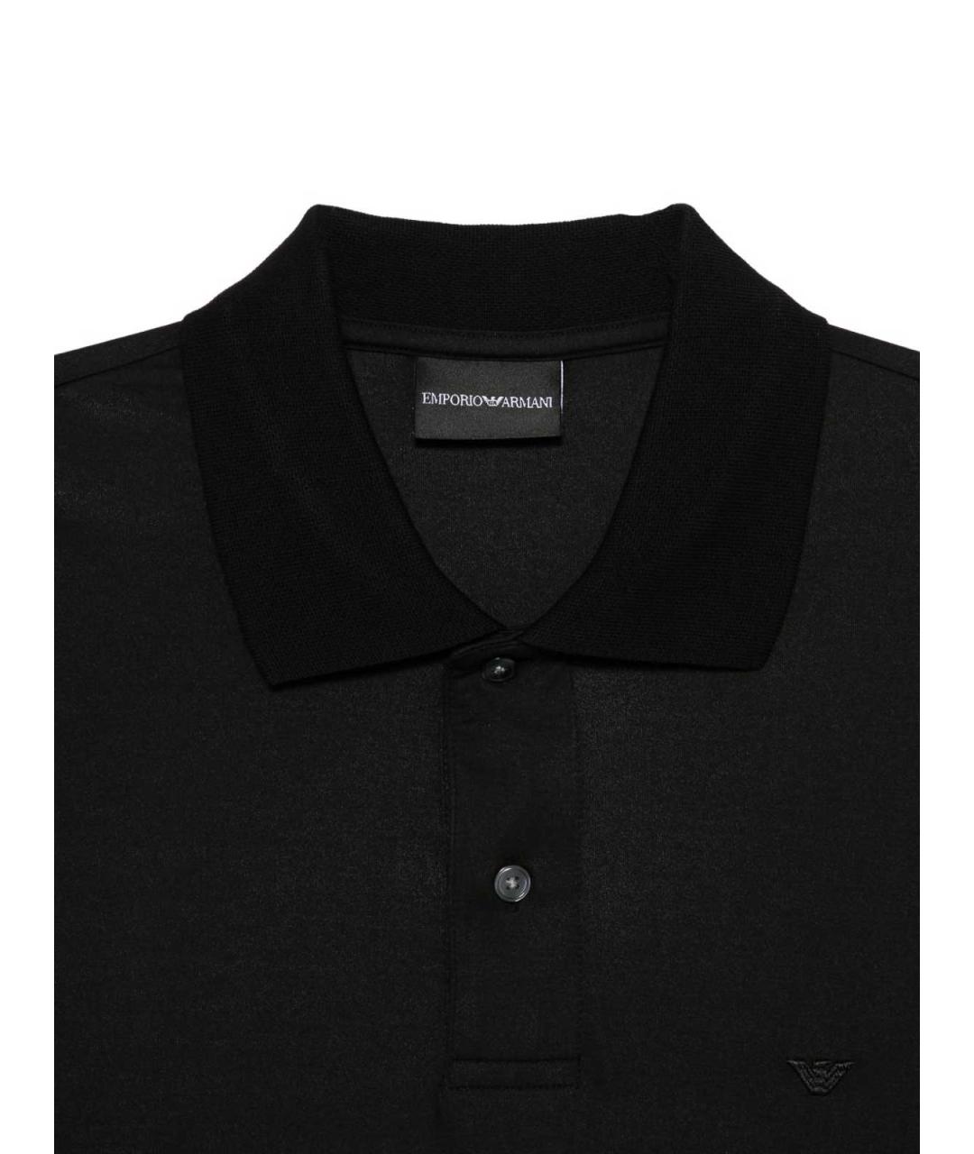 EMPORIO ARMANI Черное поло с коротким рукавом, фото 3
