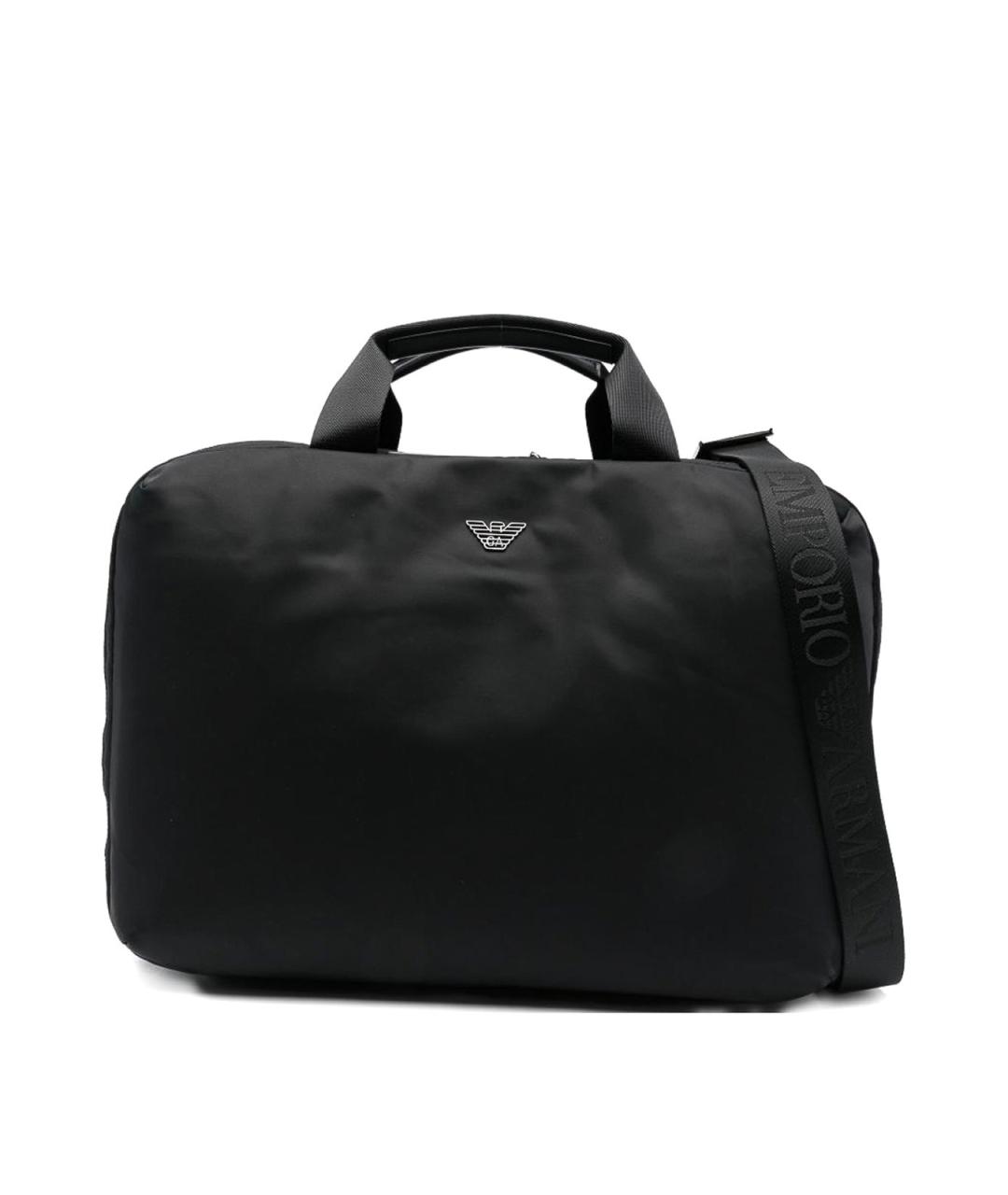 EMPORIO ARMANI Черный тканевый портфель, фото 1