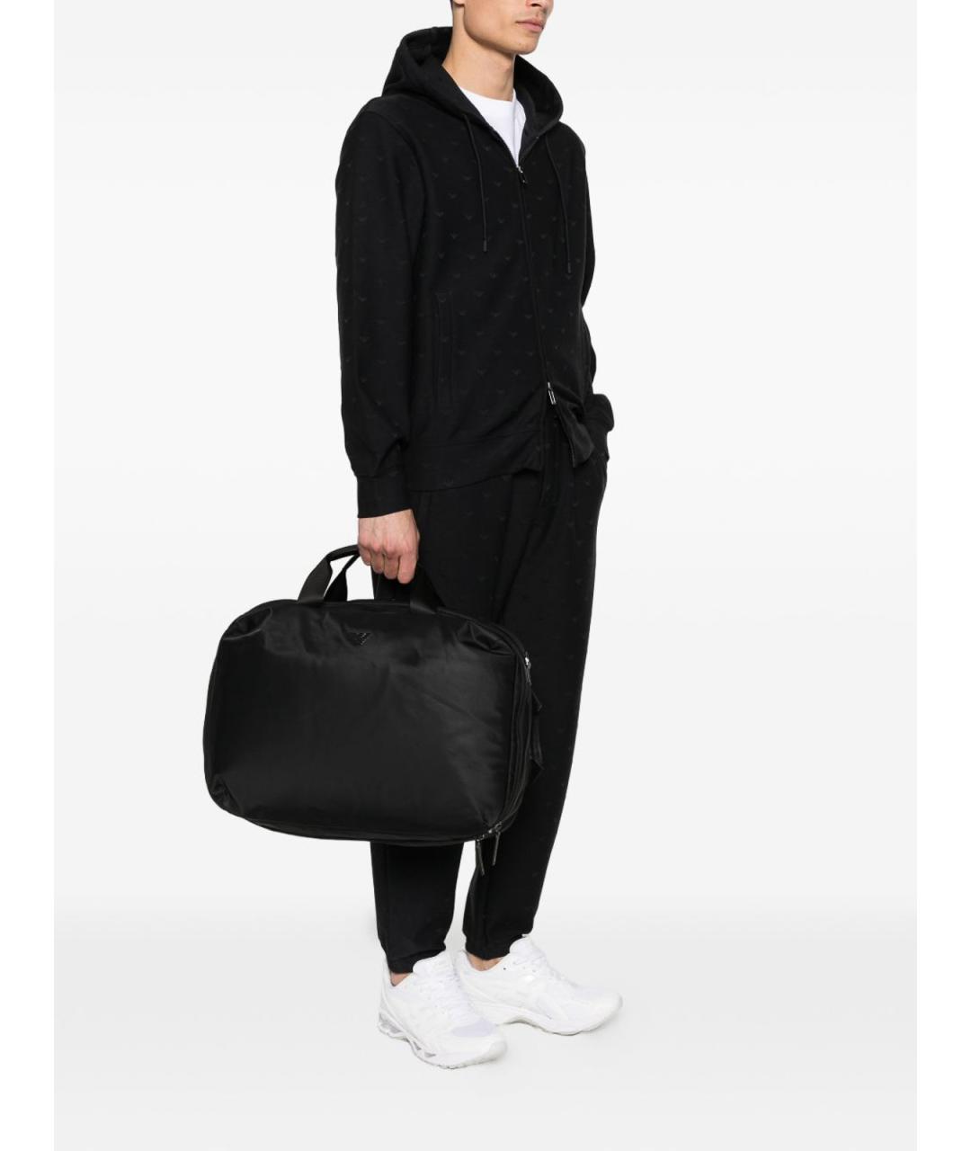 EMPORIO ARMANI Черный тканевый портфель, фото 3