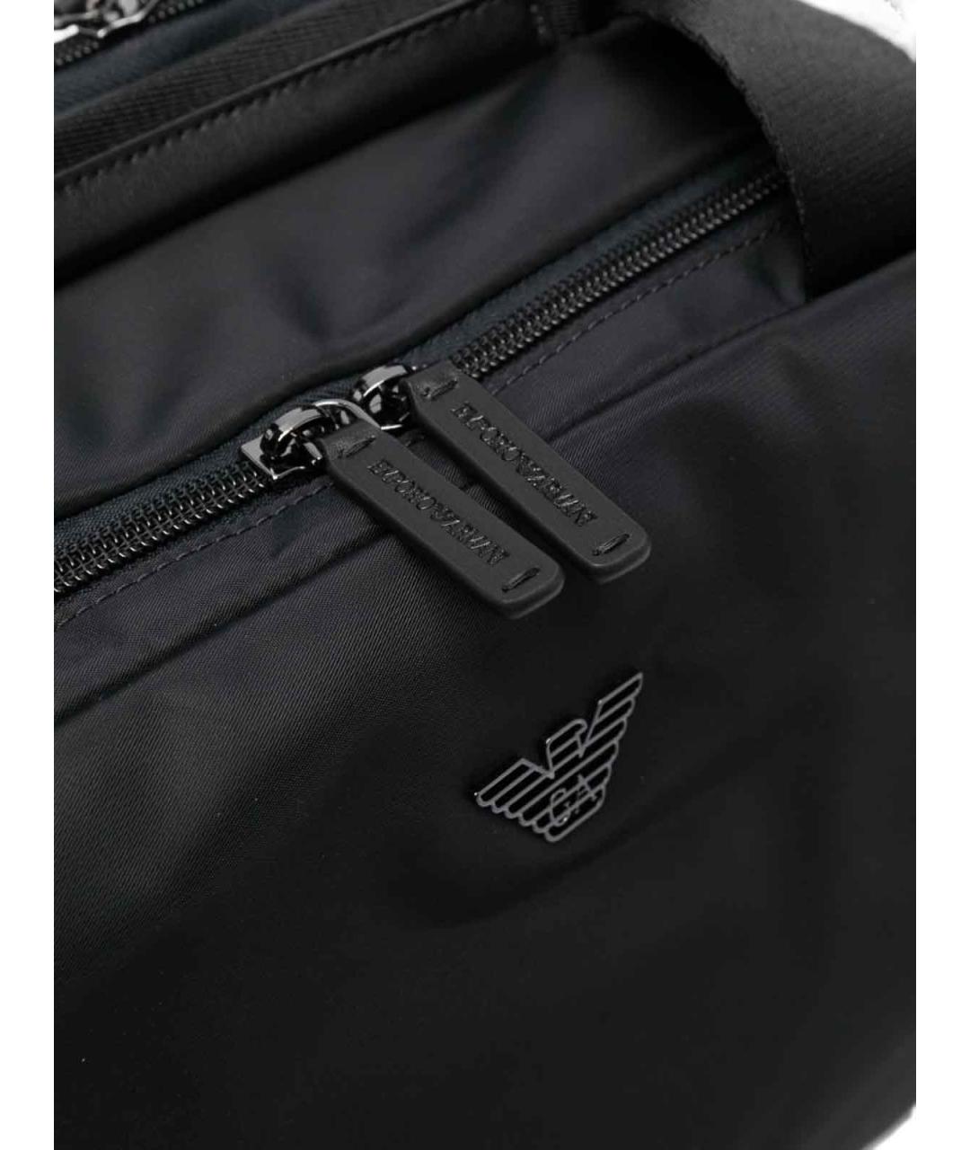 EMPORIO ARMANI Черный тканевый портфель, фото 4