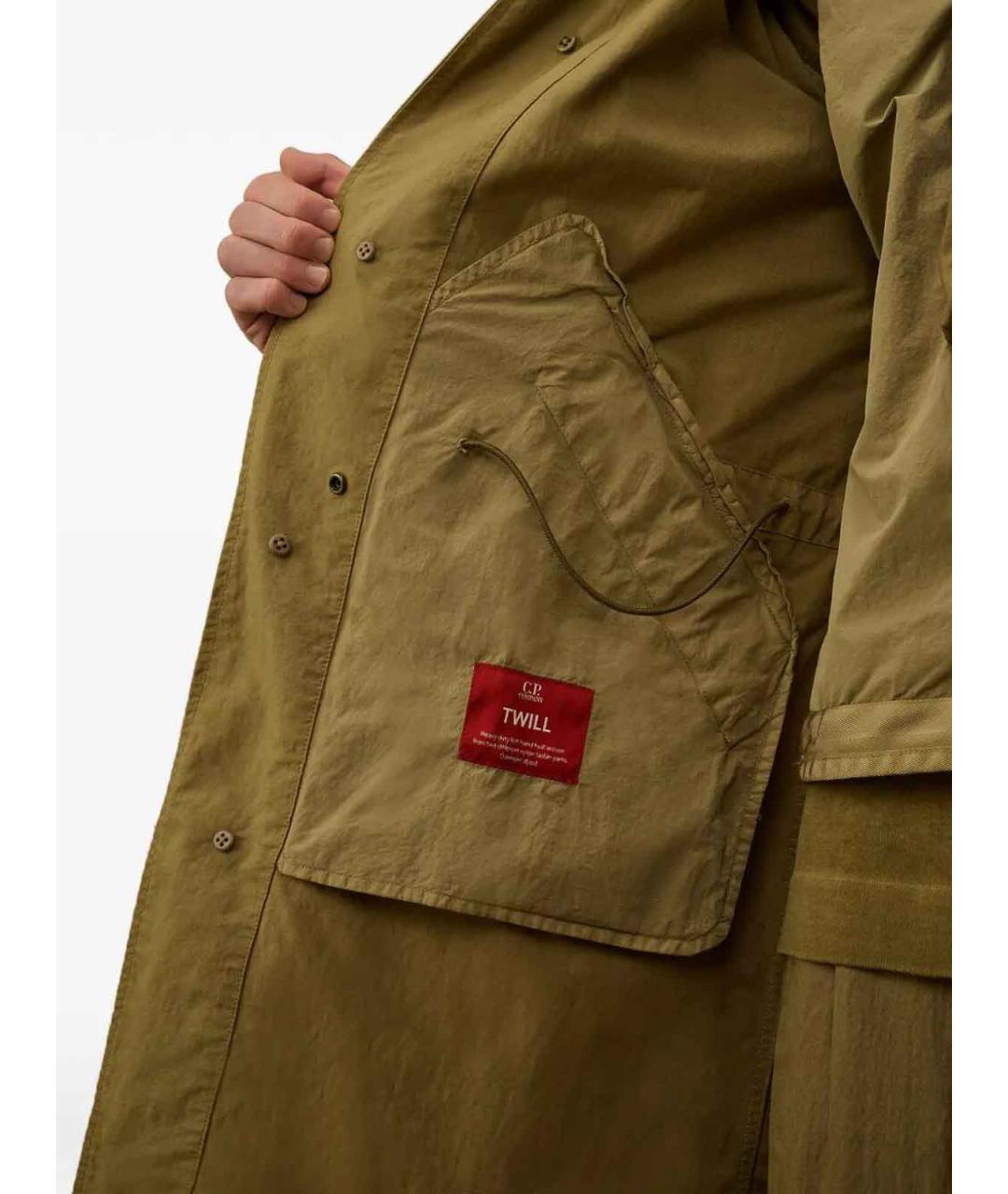 CP COMPANY Зеленый полиамидовый тренч / плащ, фото 4