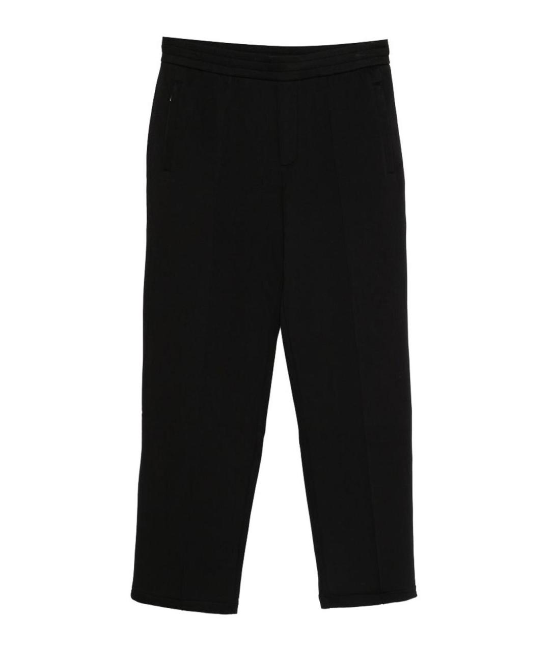 EMPORIO ARMANI Черные полиэстеровые повседневные брюки, фото 1