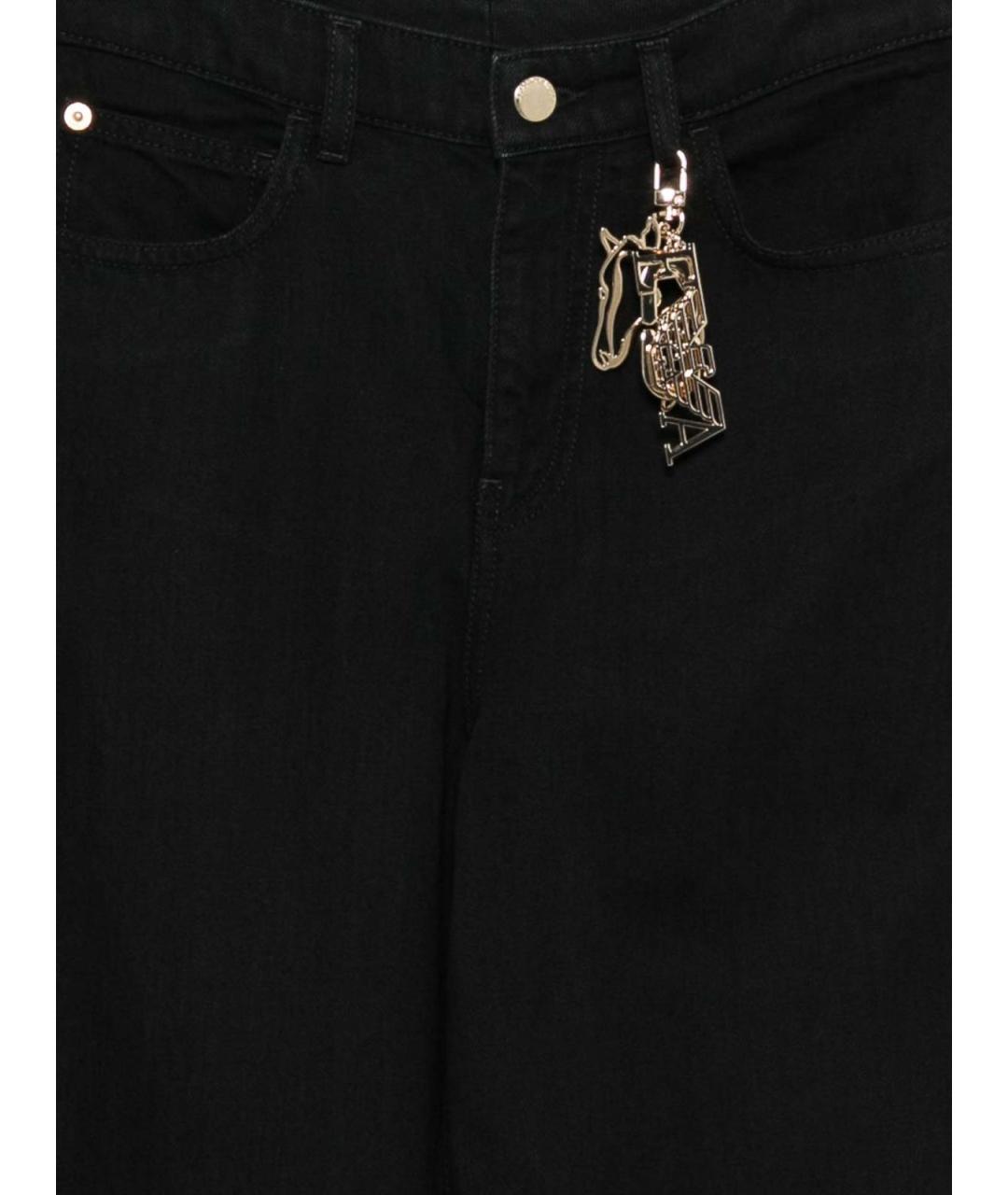 EMPORIO ARMANI Черные хлопковые прямые джинсы, фото 3