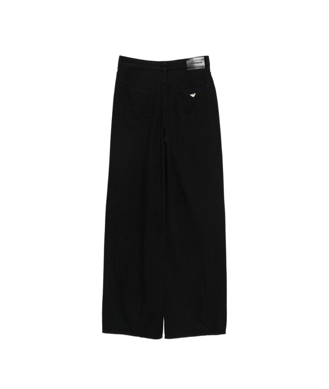 EMPORIO ARMANI Черные хлопковые прямые джинсы, фото 2