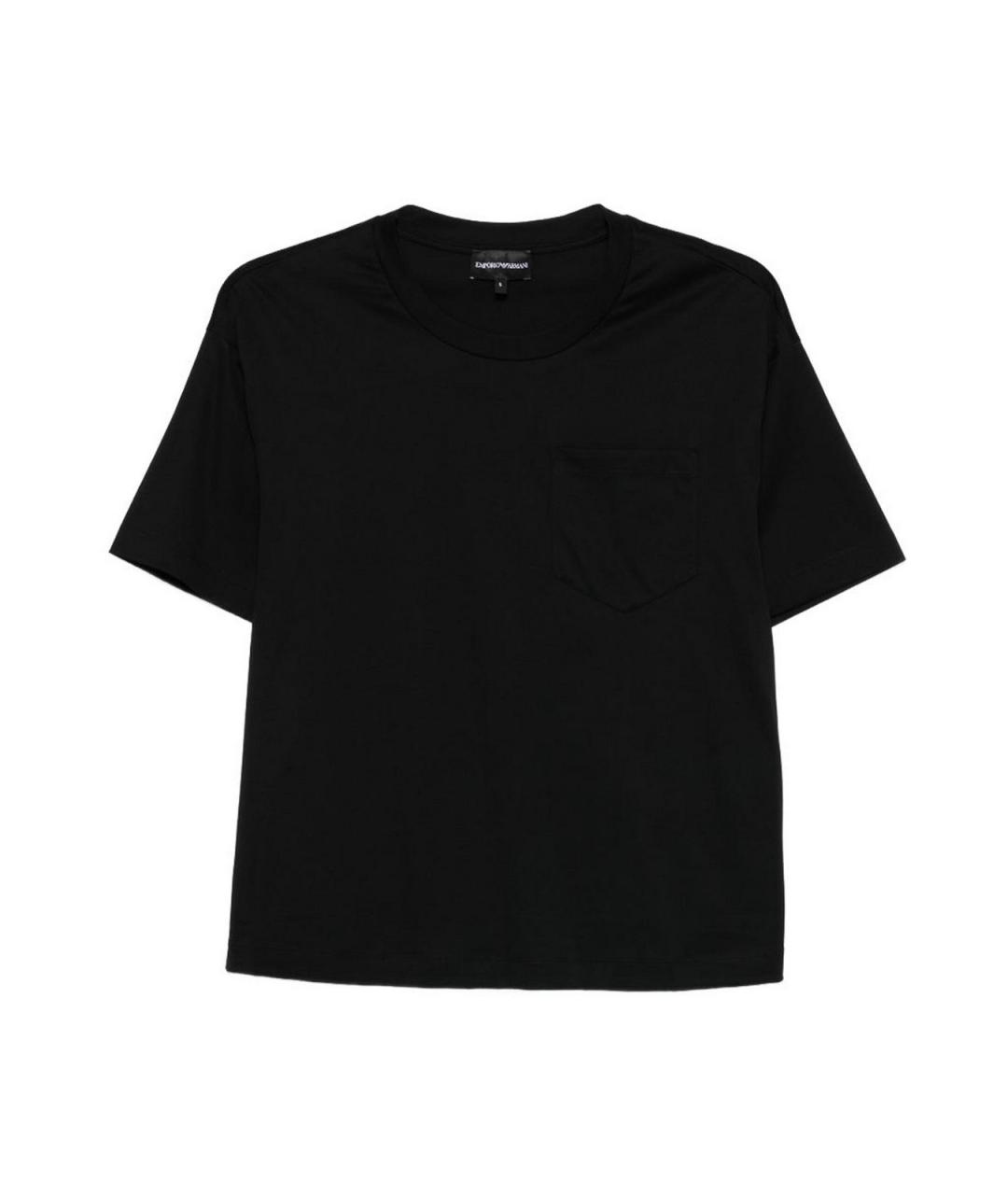 EMPORIO ARMANI Черная хлопковая футболка, фото 1