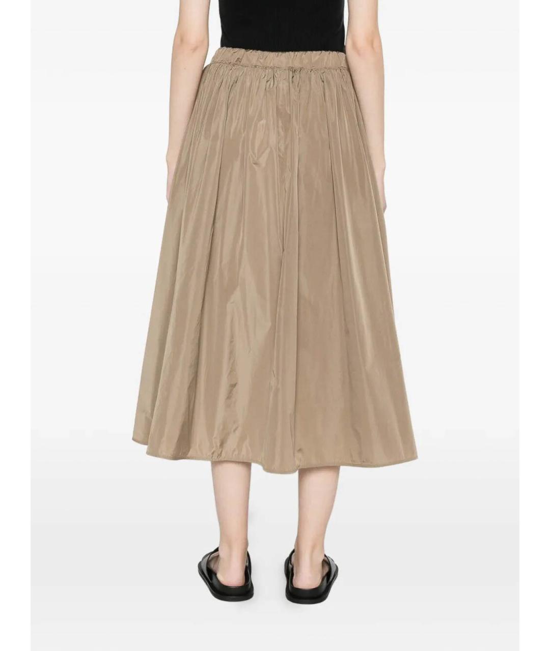 MAX MARA Бежевая полиэстеровая юбка миди, фото 5