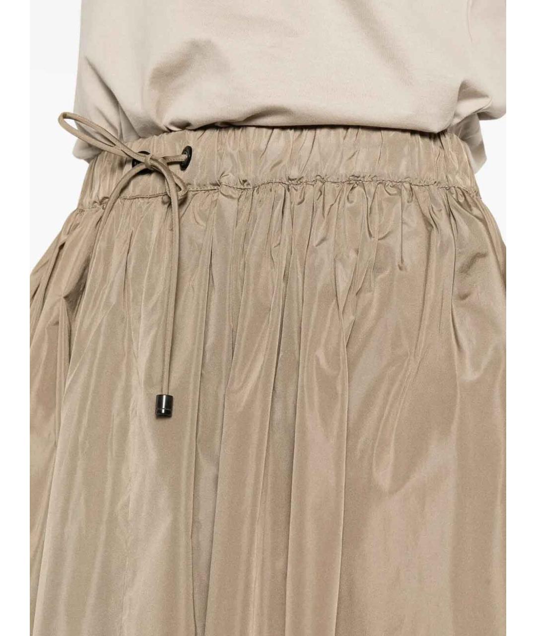 MAX MARA Бежевая полиэстеровая юбка миди, фото 3