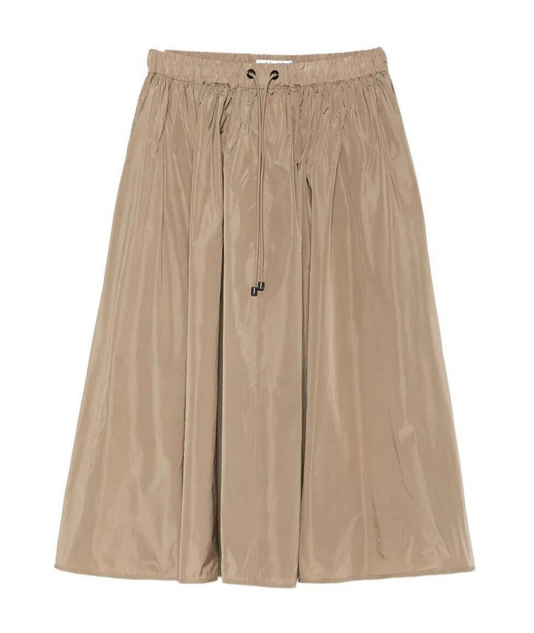 MAX MARA Бежевая полиэстеровая юбка миди, фото 1