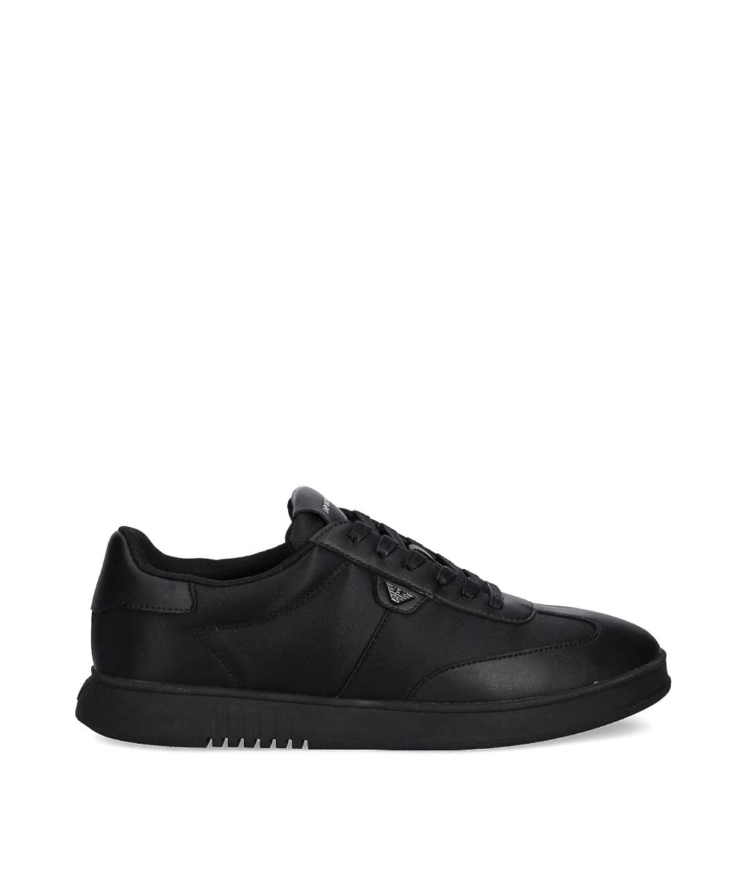 EMPORIO ARMANI Черные резиновые низкие кроссовки / кеды, фото 1