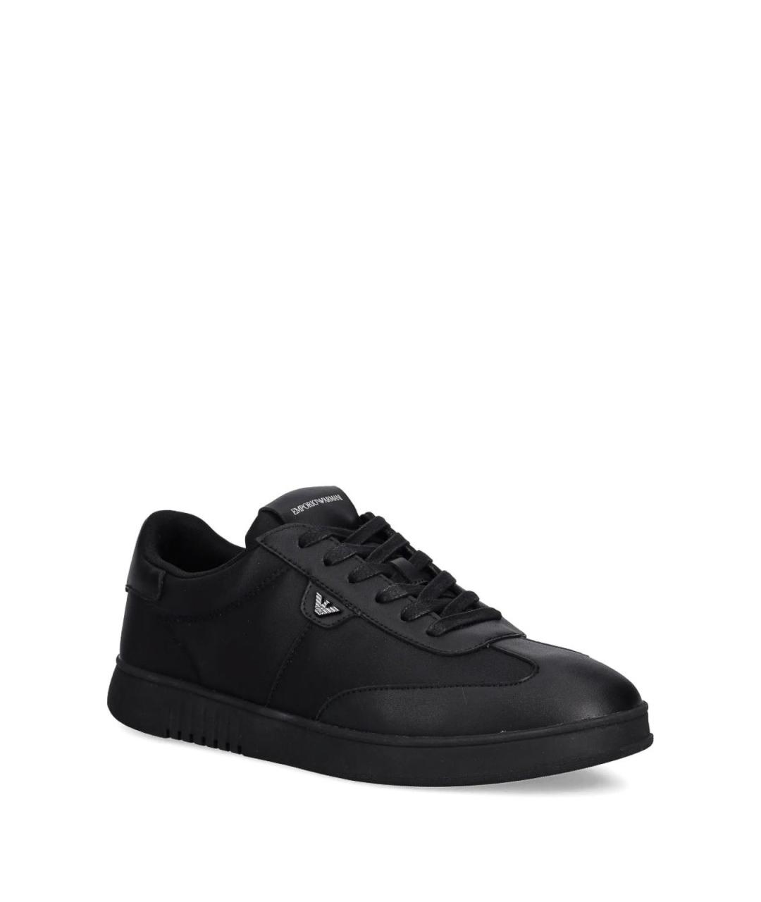 EMPORIO ARMANI Черные резиновые низкие кроссовки / кеды, фото 2