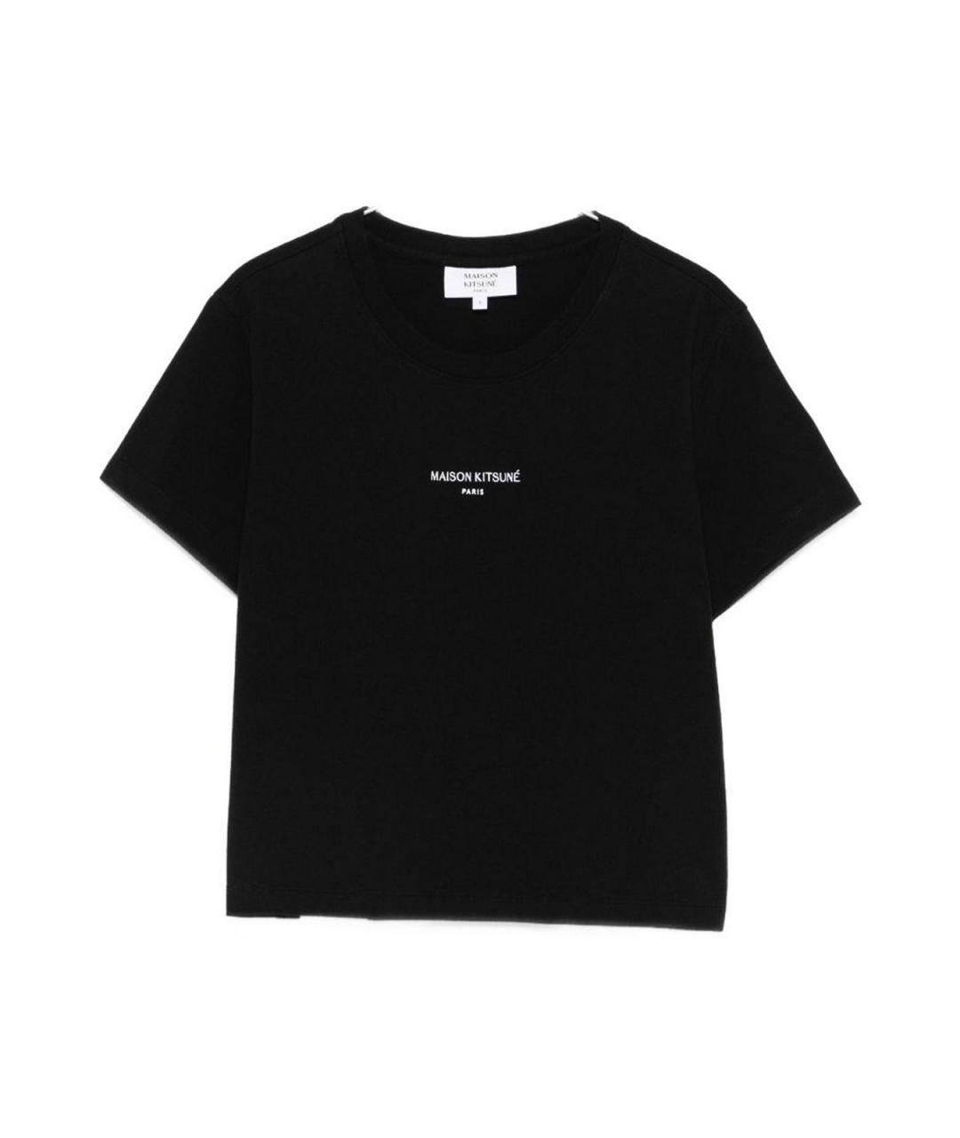 MAISON KITSUNE Черная хлопковая футболка, фото 1