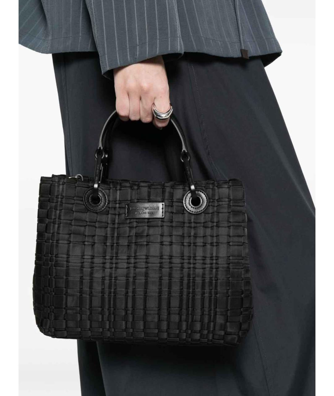 EMPORIO ARMANI Черная сумка тоут, фото 5