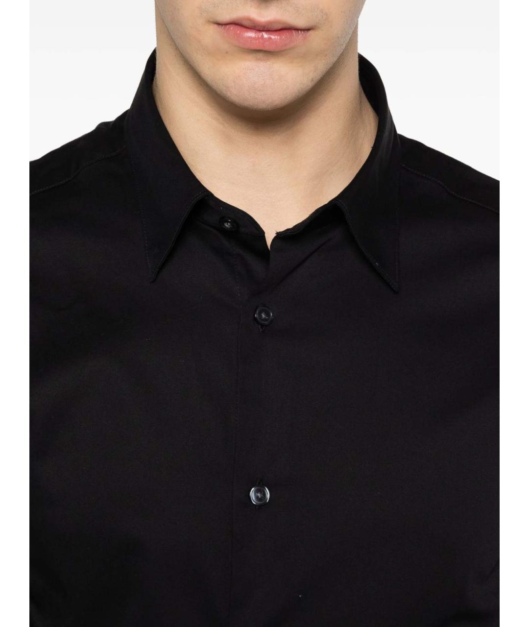 EMPORIO ARMANI Черная хлопковая классическая рубашка, фото 2