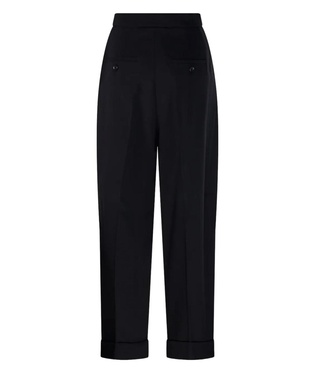 MAX MARA Черные шерстяные брюки широкие, фото 4
