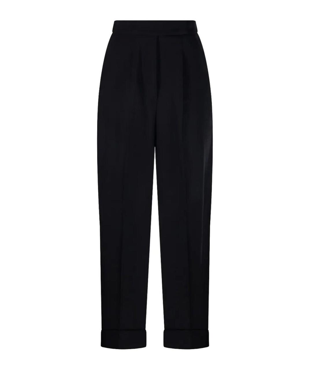 MAX MARA Черные шерстяные брюки широкие, фото 1