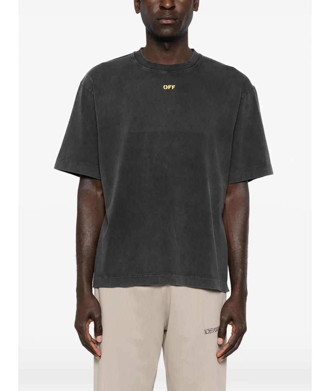 OFF-WHITE Черная хлопковая футболка, фото 5