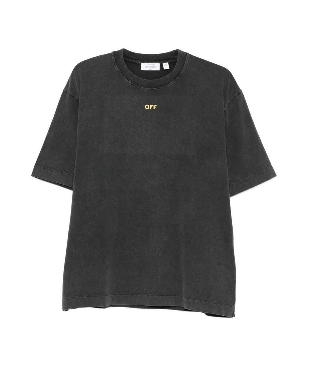 OFF-WHITE Черная хлопковая футболка, фото 1