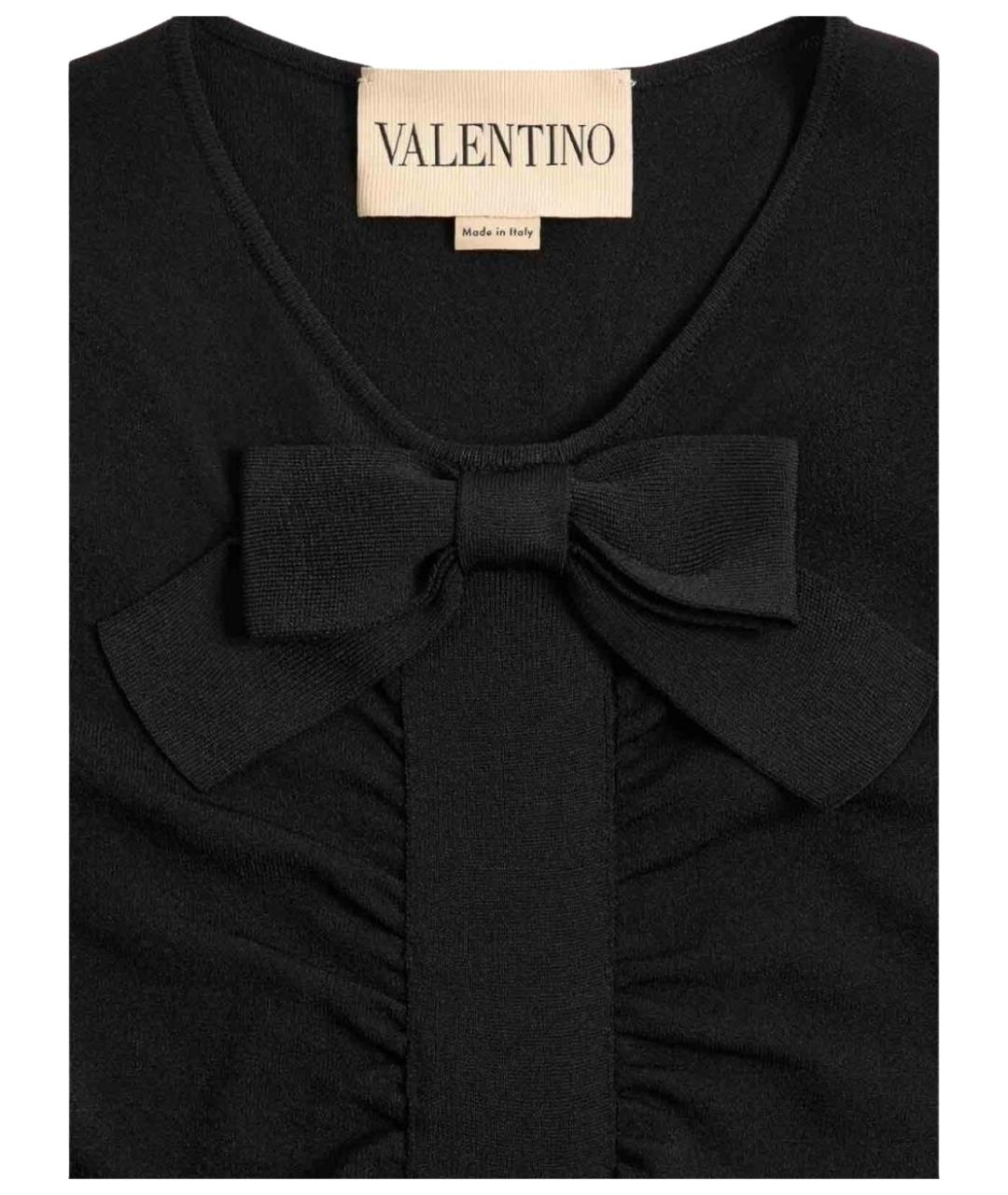 VALENTINO Черное вискозное повседневное платье, фото 3