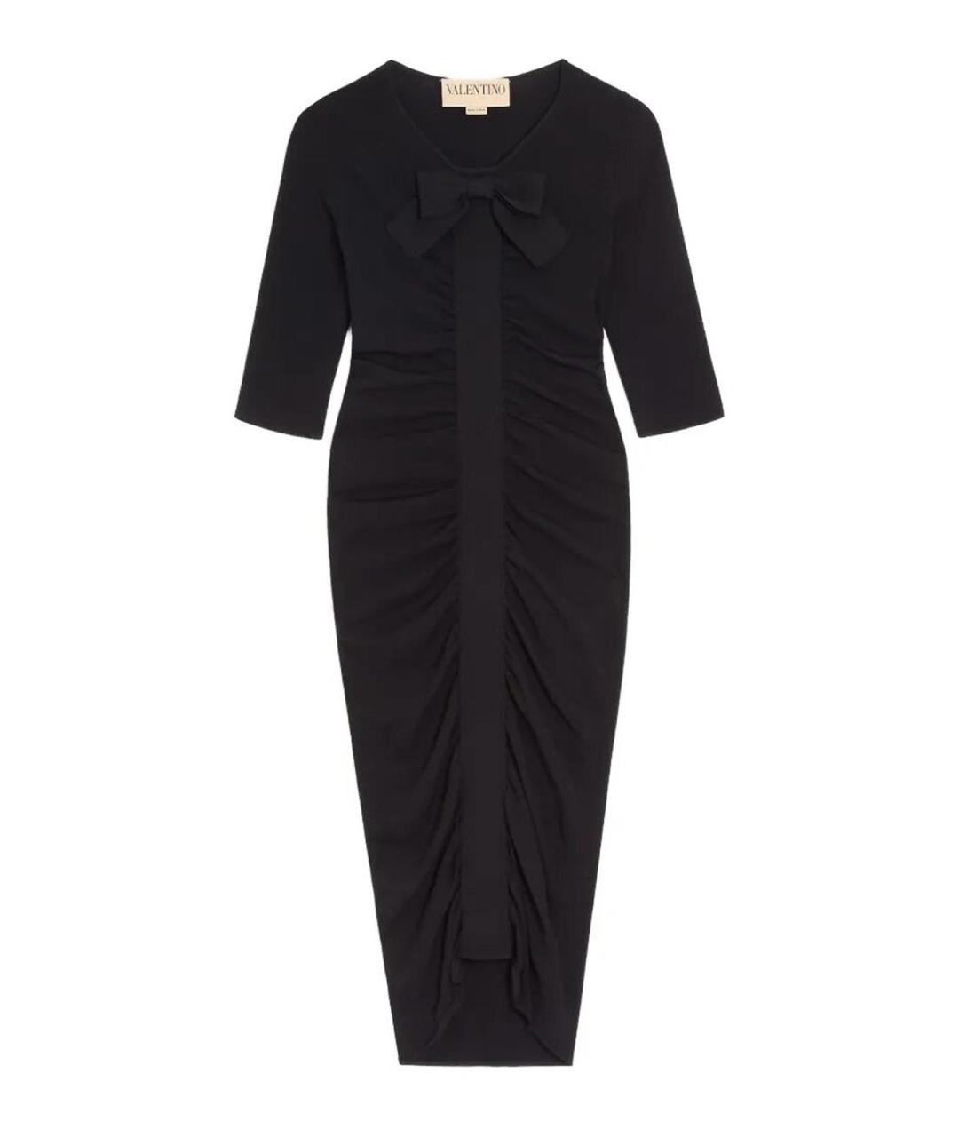 VALENTINO Черное вискозное повседневное платье, фото 1