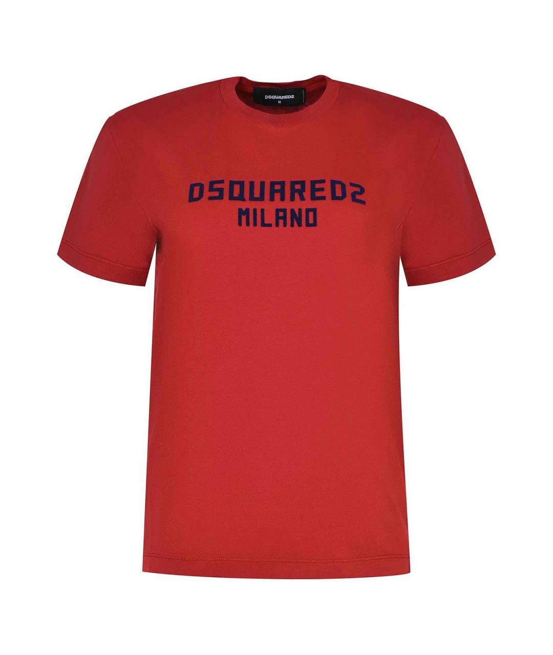 DSQUARED2 Красная хлопковая футболка, фото 1
