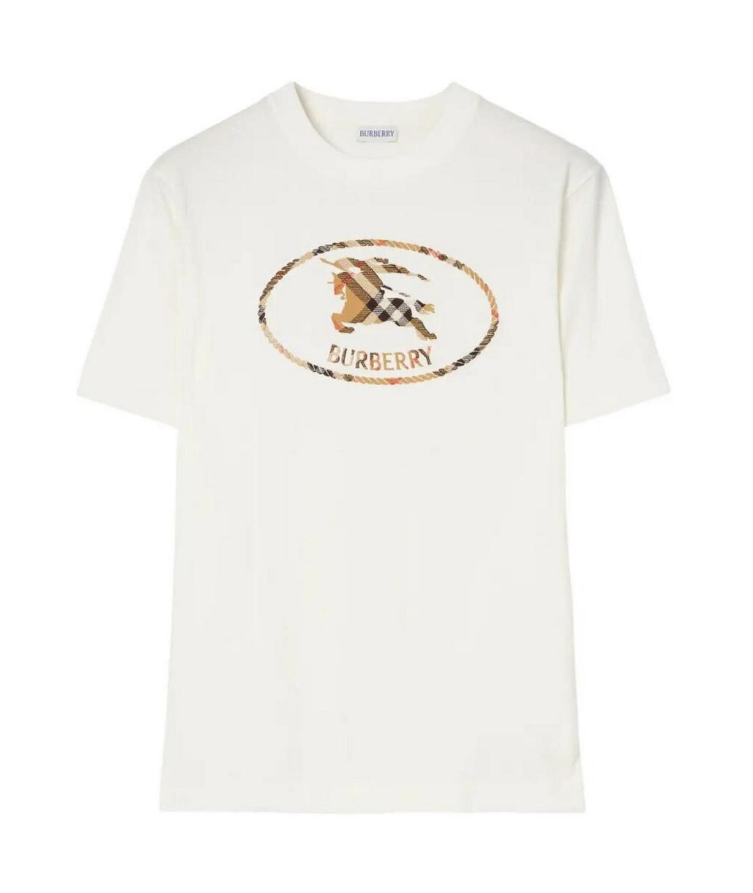 BURBERRY Бежевая хлопковая футболка, фото 1
