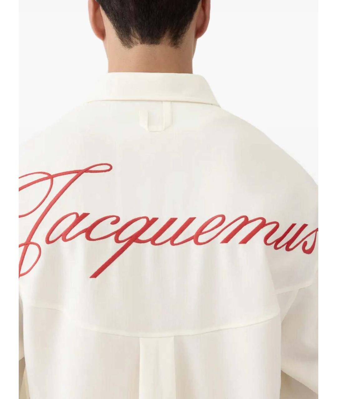 JACQUEMUS Белая хлопковая кэжуал рубашка, фото 3