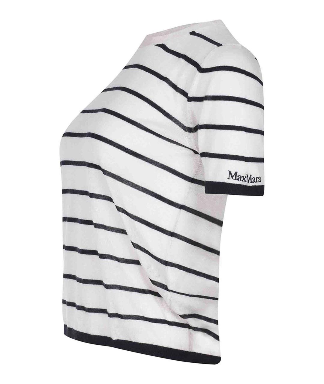 MAX MARA Белая кашемировая футболка, фото 2