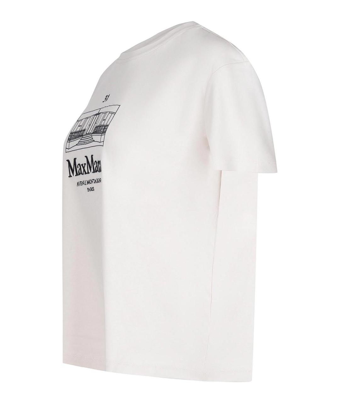 'S MAX MARA Белая хлопковая футболка, фото 2