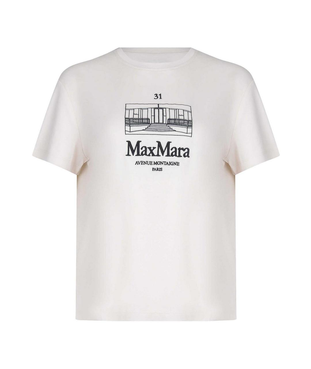 'S MAX MARA Белая хлопковая футболка, фото 1