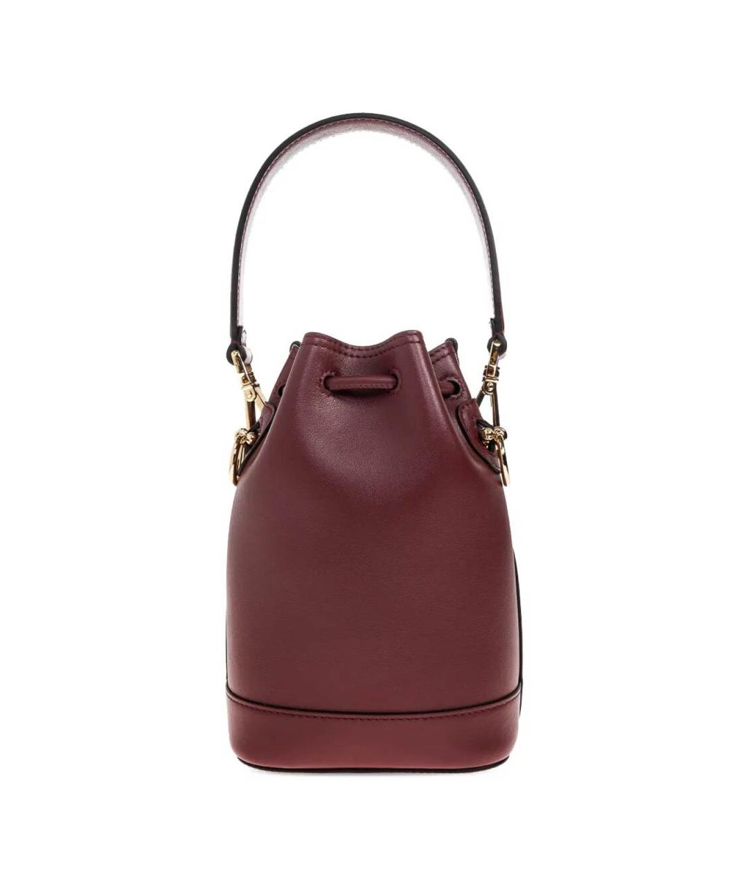 FENDI Бордовая кожаная сумка через плечо, фото 2