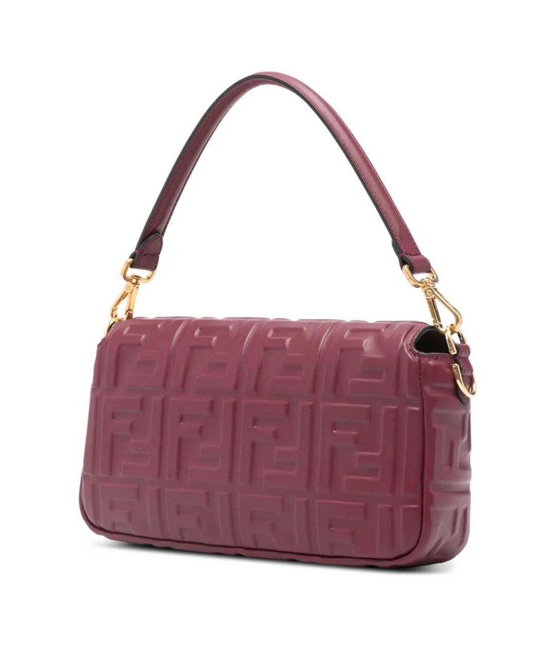 FENDI Бордовая кожаная сумка через плечо, фото 2