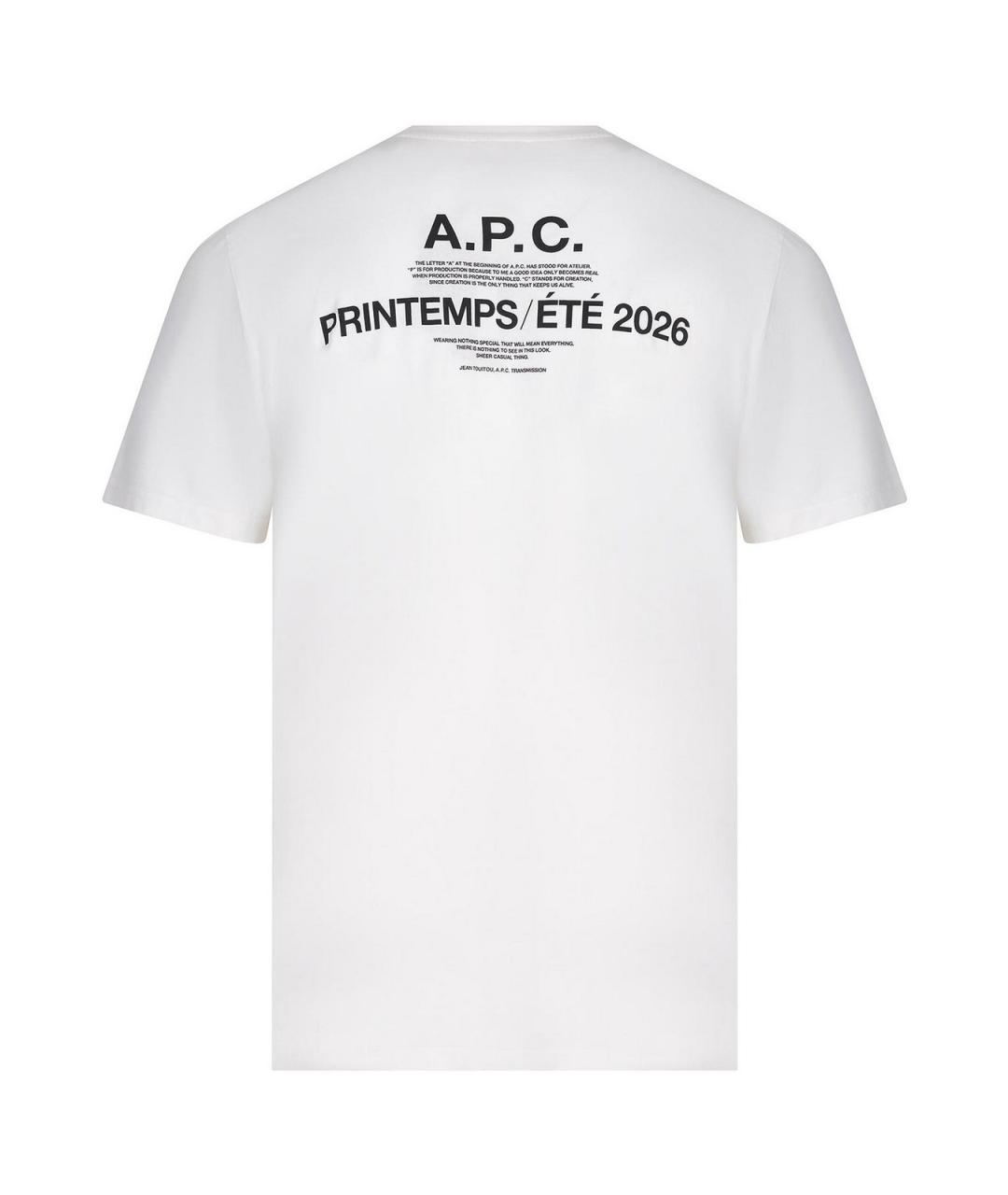 A.P.C. Белая хлопковая футболка, фото 3