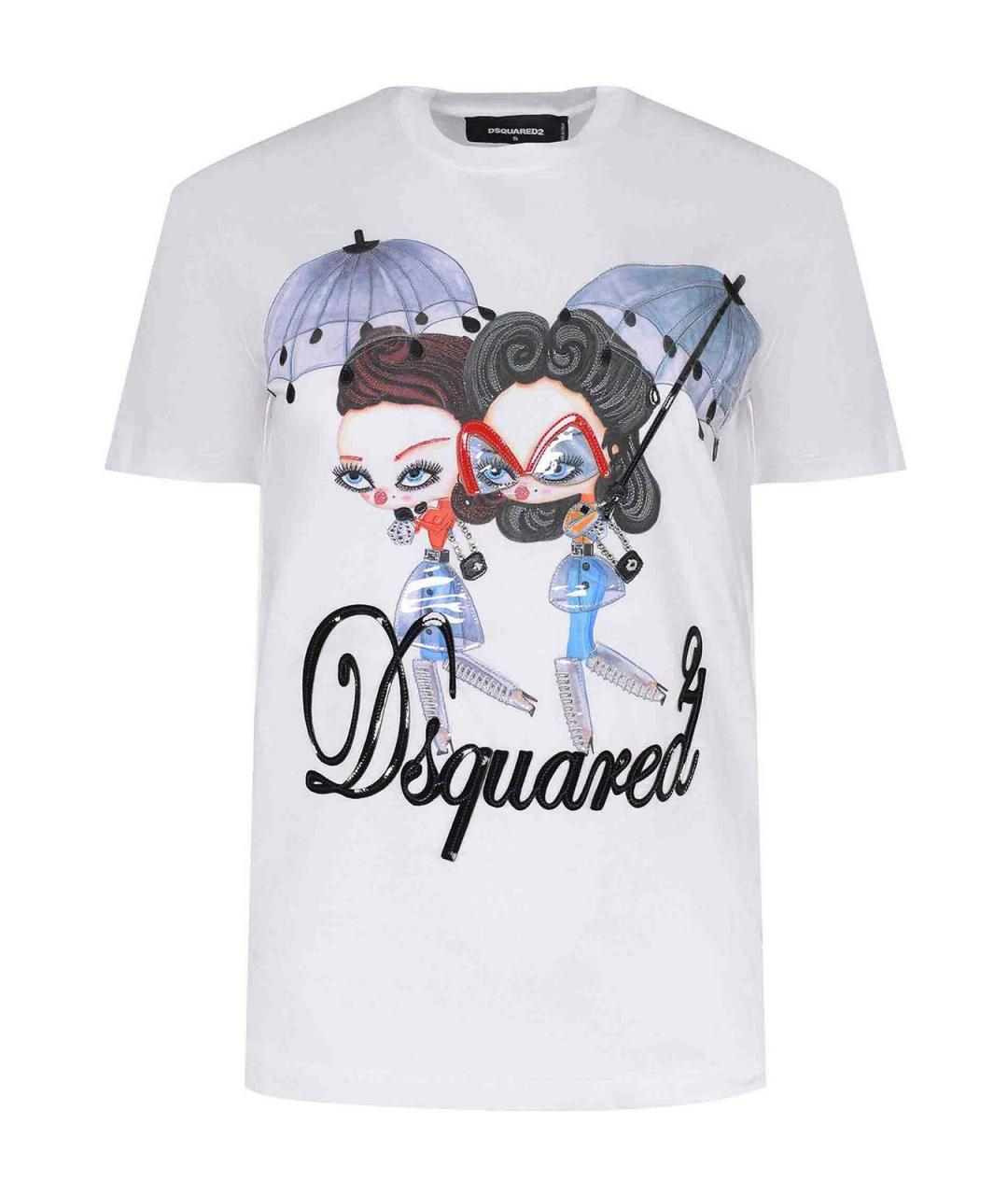 DSQUARED2 Белая хлопковая футболка, фото 1