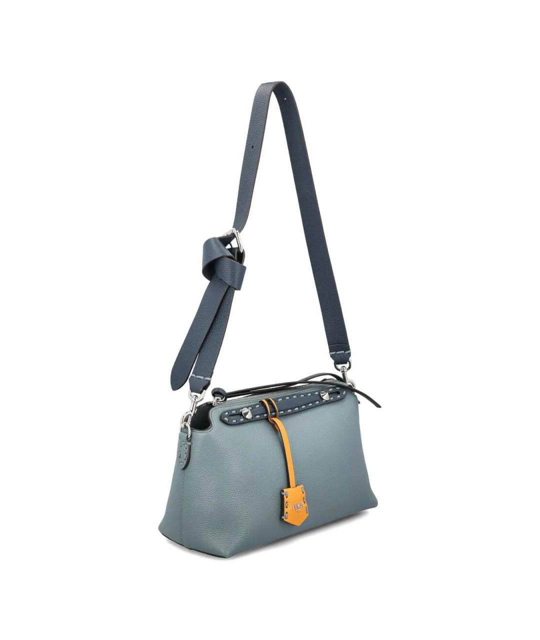 FENDI Голубая кожаная сумка через плечо, фото 2