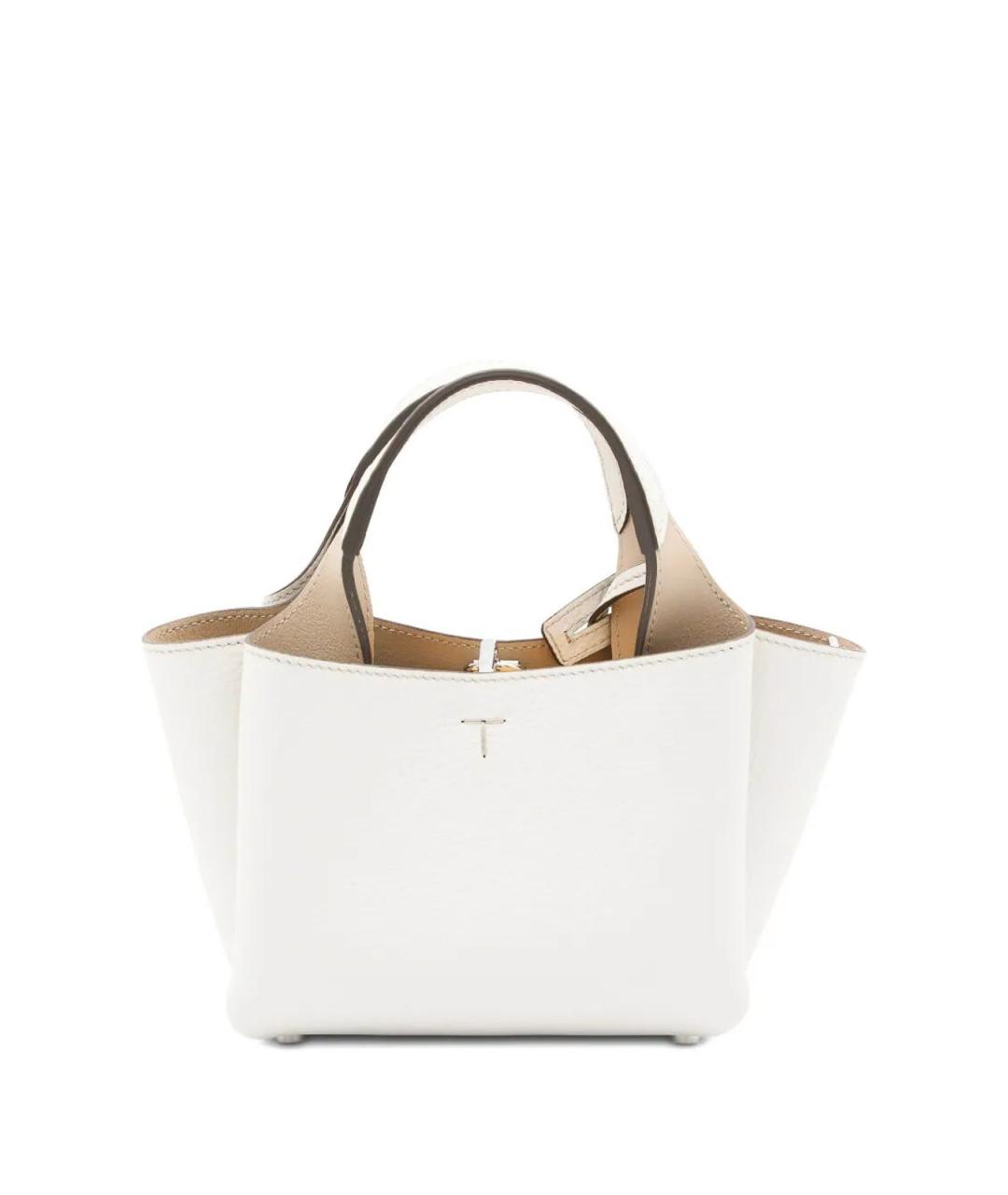 TOD'S Белая кожаная сумка тоут, фото 3
