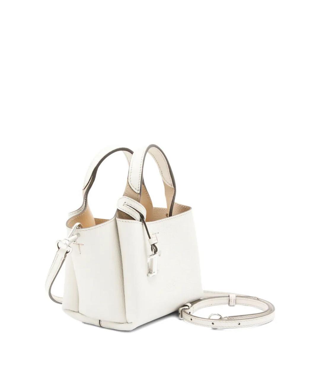 TOD'S Белая кожаная сумка тоут, фото 2