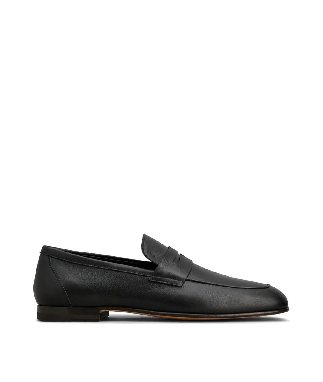 TOD'S Черные кожаные лоферы, фото 1