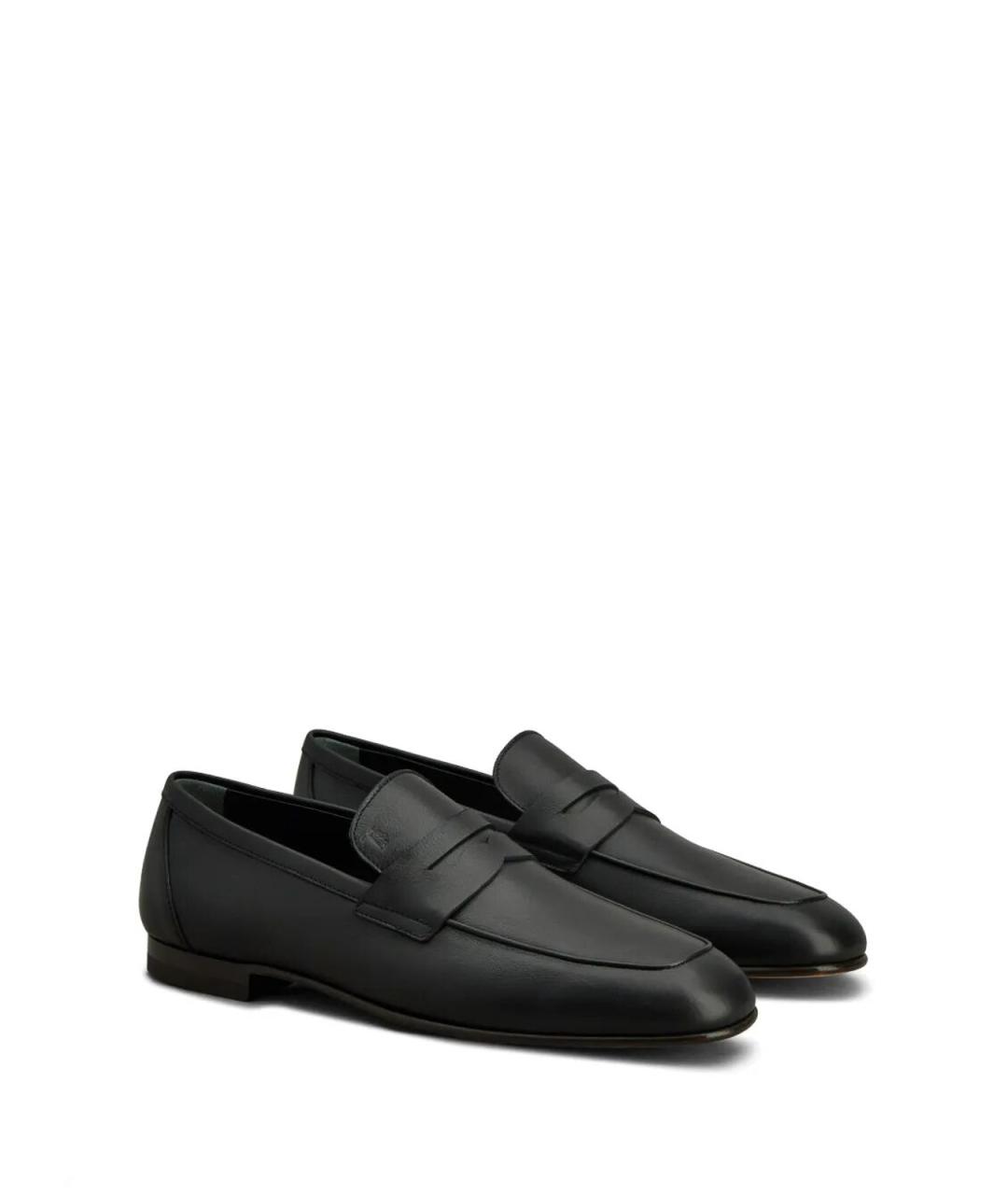 TOD'S Черные кожаные лоферы, фото 2