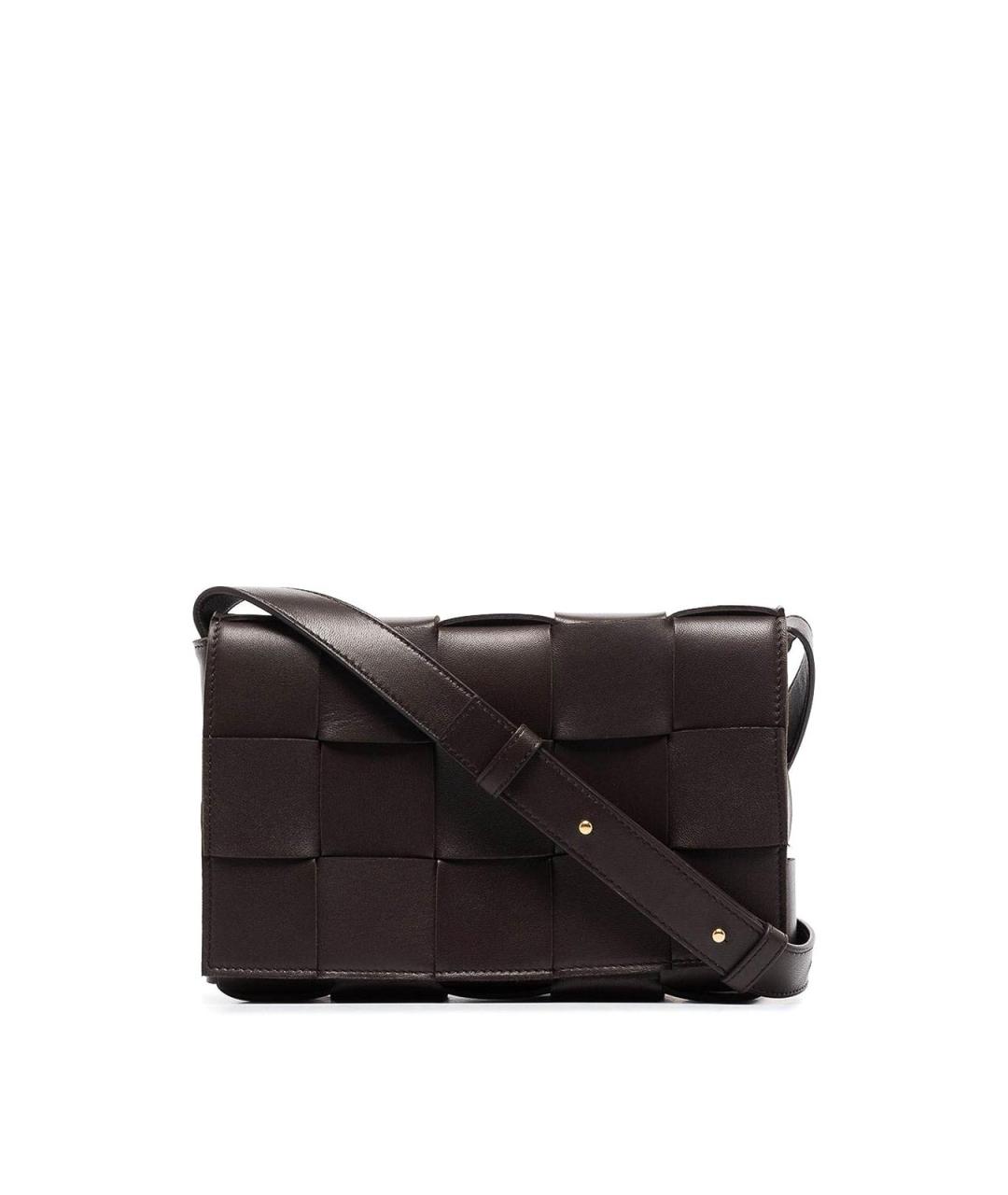 BOTTEGA VENETA Коричневая кожаная сумка через плечо, фото 1