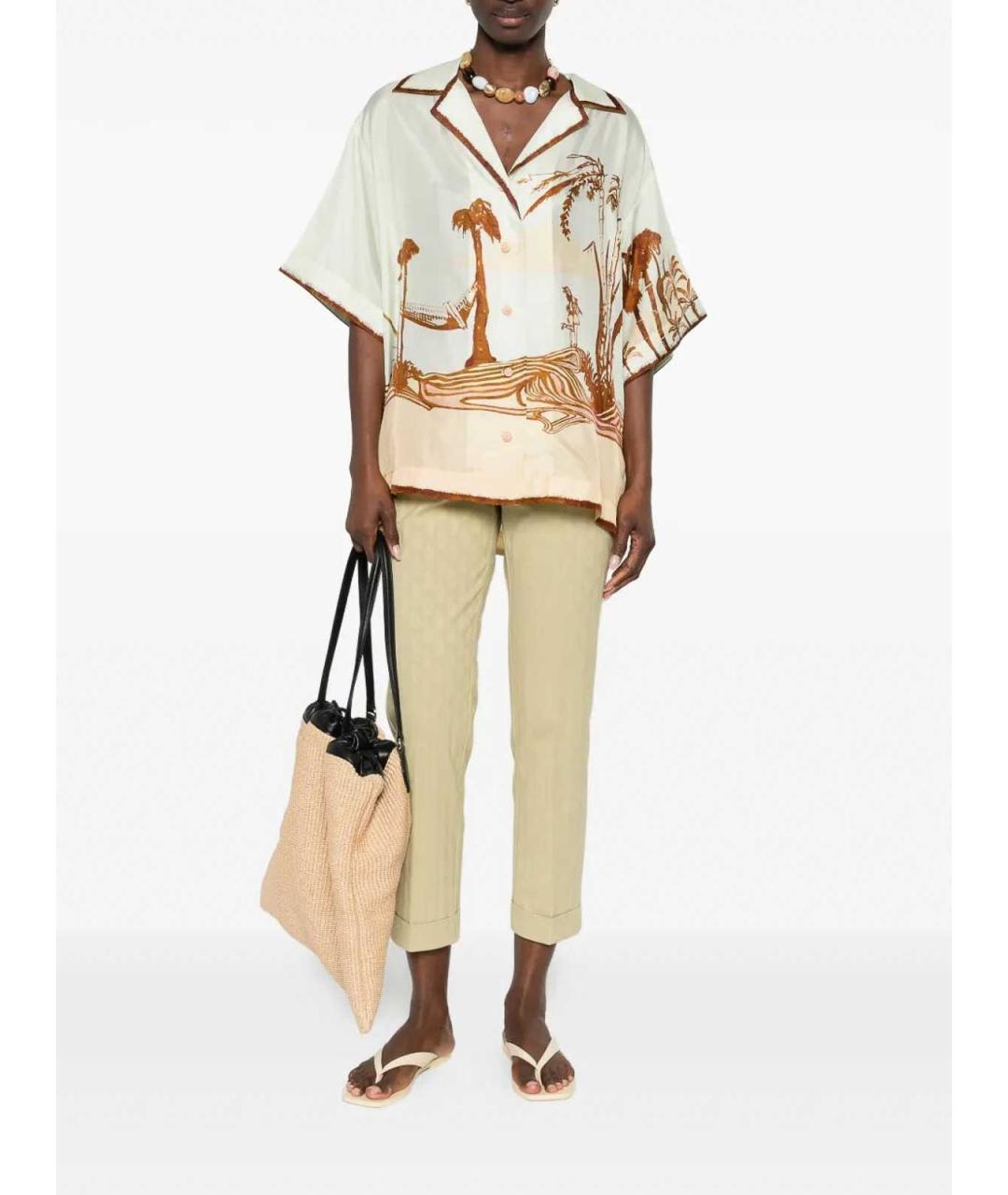 ETRO Бежевые хлопковые прямые брюки, фото 2